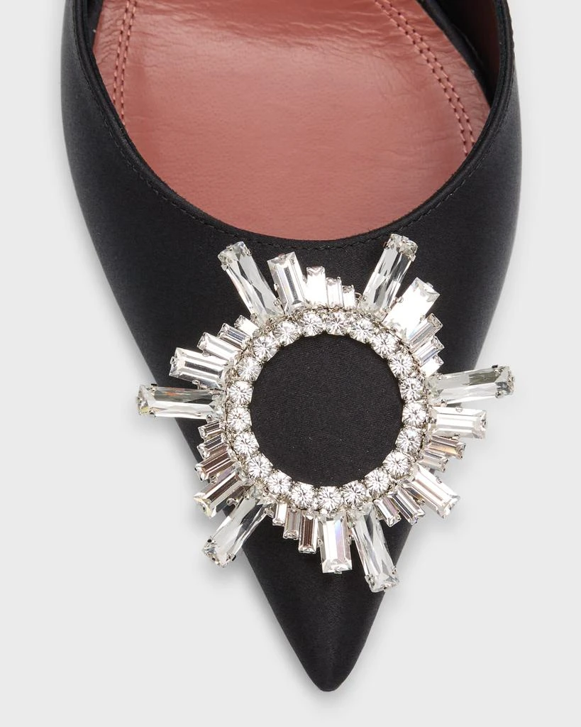 Amina Muaddi Begum Satin Crystal Slingback Pumps 6