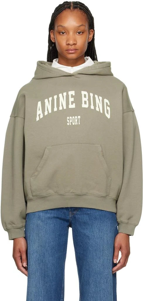 ANINE BING Taupe Harvey Hoodie 1