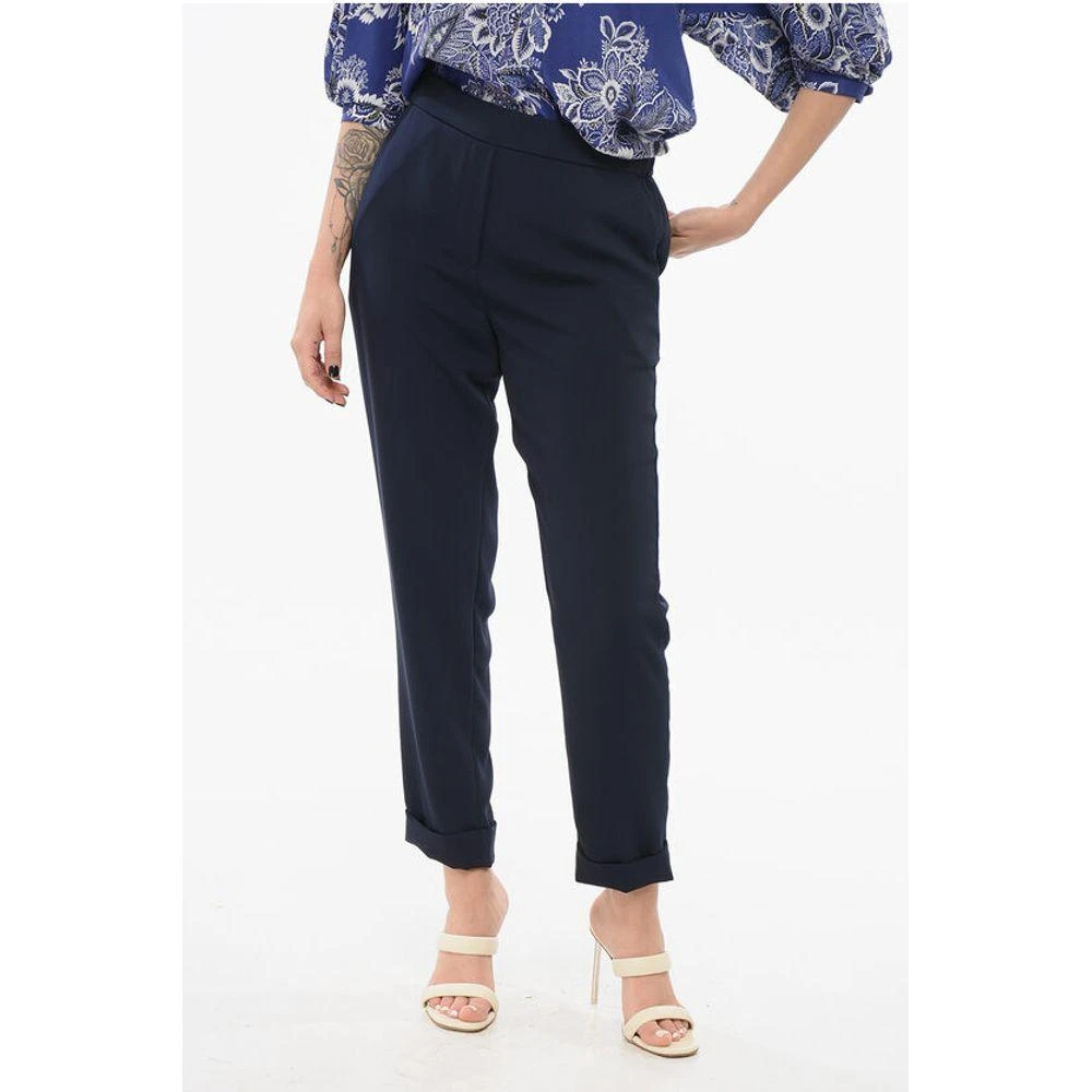 Parosh Slim Pants with Turn-up Women's Hems 1