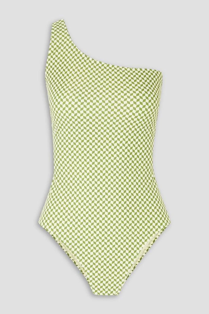 PEONY SWIMWEAR One-shoulder checked swimsuit 1