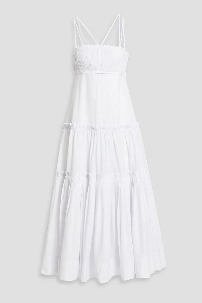 NICHOLAS Tiered pleated cotton-poplin maxi dress 1