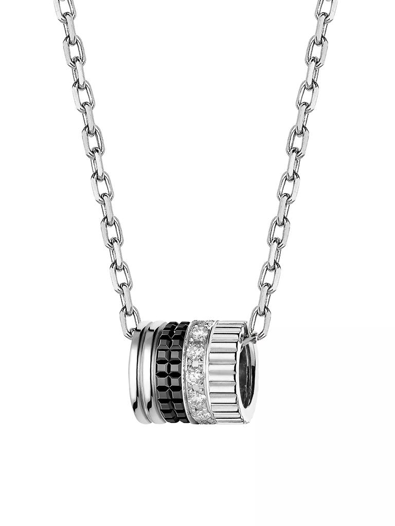 Boucheron Quatre Black Edition 18K White Gold, PVD, & 0.17 TCW Diamond Pendant Necklace