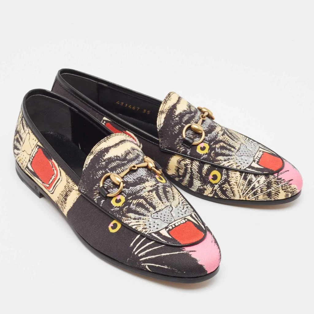 Gucci Gucci Multicolor Printed Fabric Jordaan Loafers Size 35 4