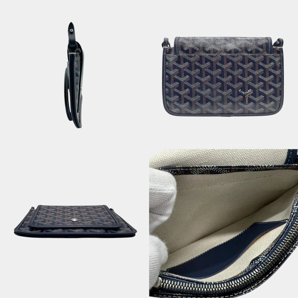 Goyard Goyard Navy Goyardine Canvas Plumet Pocket Wallet 3