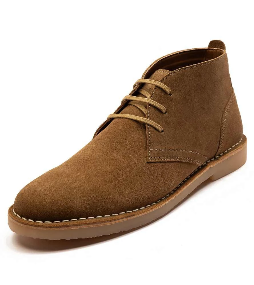 Off The Hook Off The Hook 'sahara' suede leather casual lace-up chukka boots in dk-taupe 1