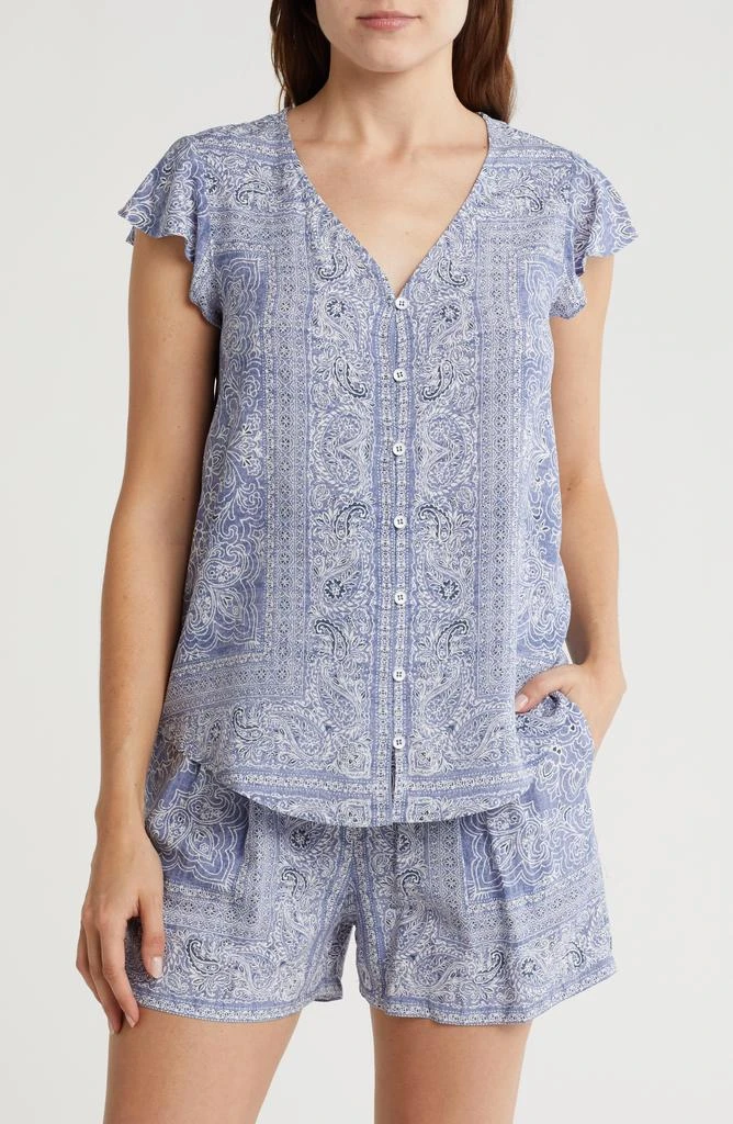 DR2 by Daniel Rainn Flutter Sleeve Front Button Top 1