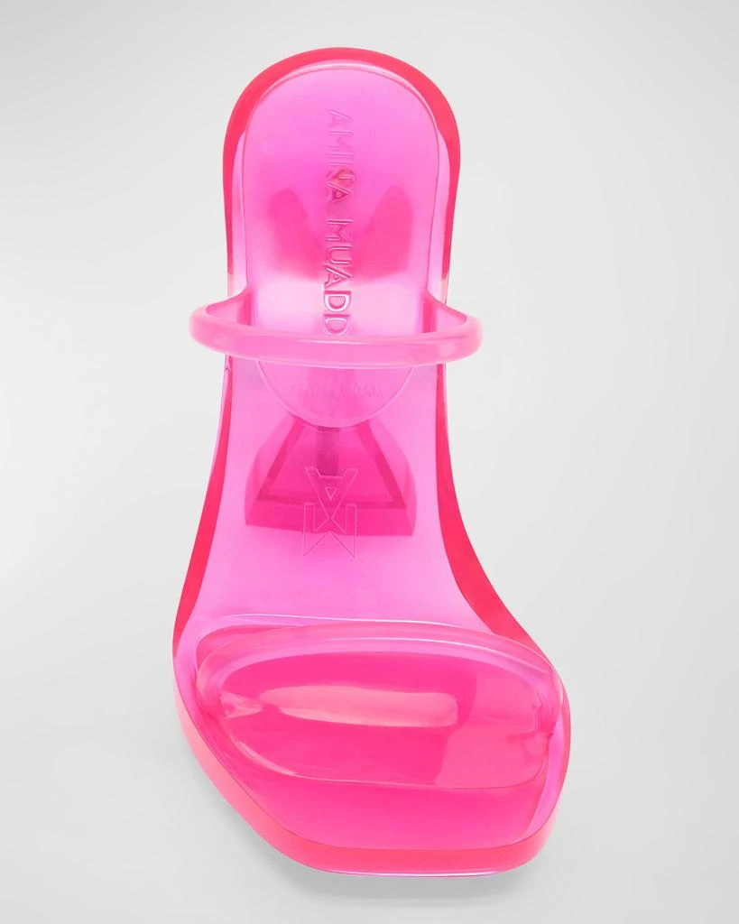 Amina Muaddi Brito Clear Mule Stiletto Sandals 3