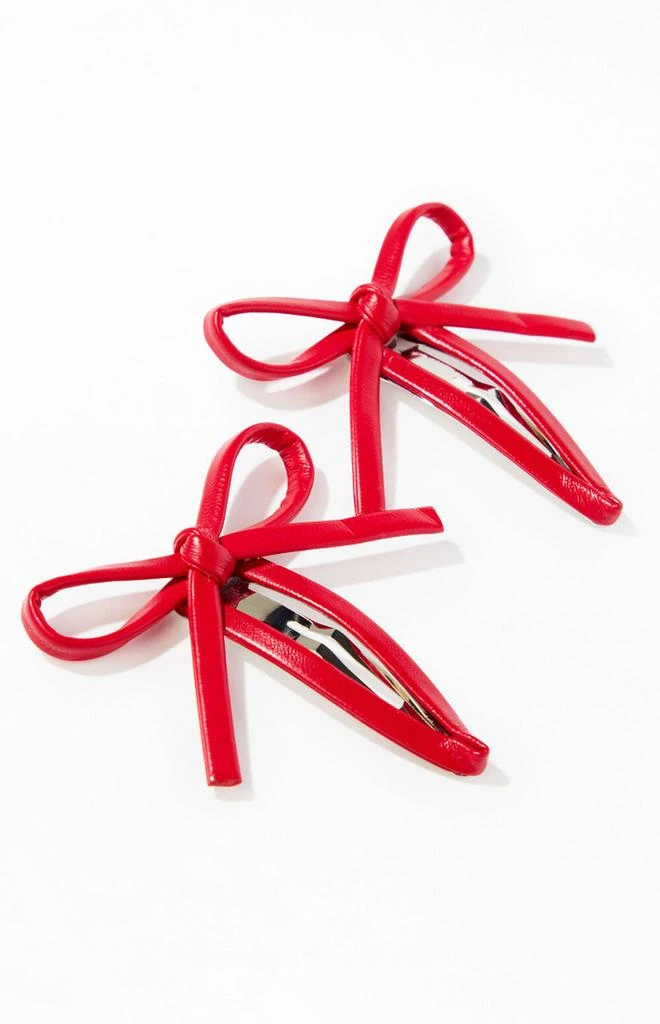 PacSun 2 Pack Red Bow Hair Clips 2