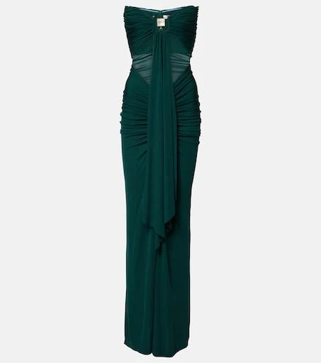 christopher esber evening dresses Christopher Esber Brown Verner Open Twist Lace Dress main image 1