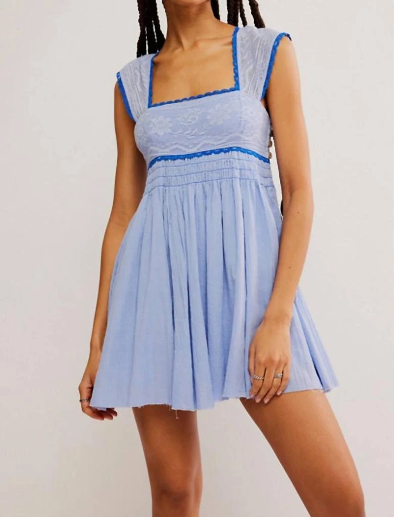 Free People Heartland Mini Dress In Blue 1