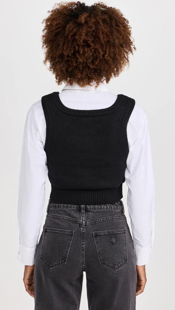 English Factory Cropped Knit Top Over Shirt 2