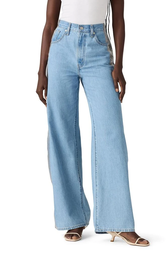 Levi
s Cinch Metallic Side Stripe High Waist Baggy Wide Leg Jeans