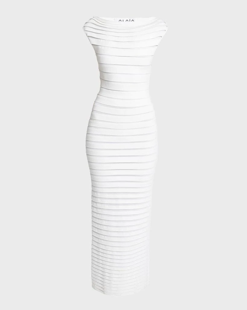Alaïa Cap-Sleeve Bandage Midi Dress 1
