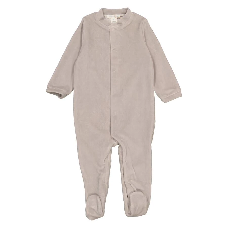 Marie Chantal Baby Grey Velour Angel Wing 1-Piece Sleepsuit 1