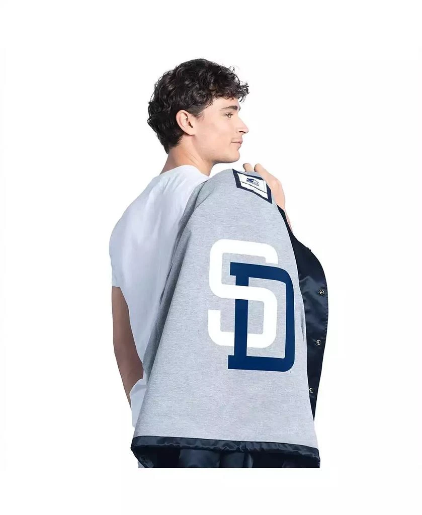 Starter Men's Navy San Diego Padres Cooperstown Collection Point Man Full-Snap Coaches Jacket 3