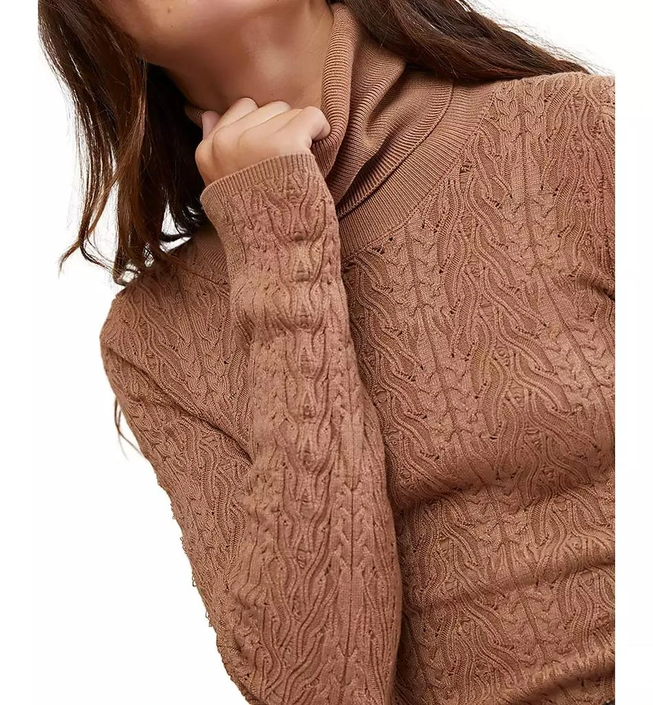 Free People Women's Maddie Cable-Knit Turtleneck Sweater 4