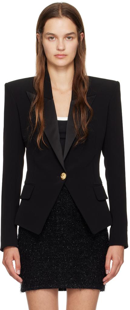 Balmain Black Single-Button Blazer