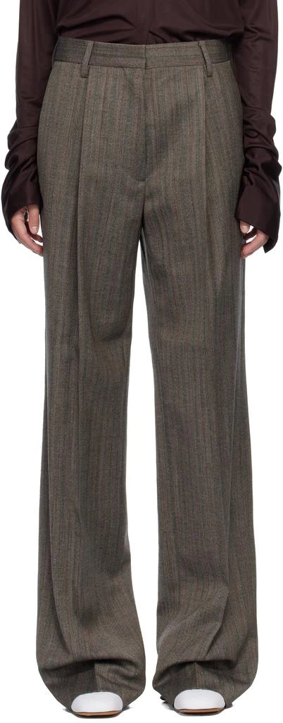 Dries Van Noten Gray Wool Trousers 1