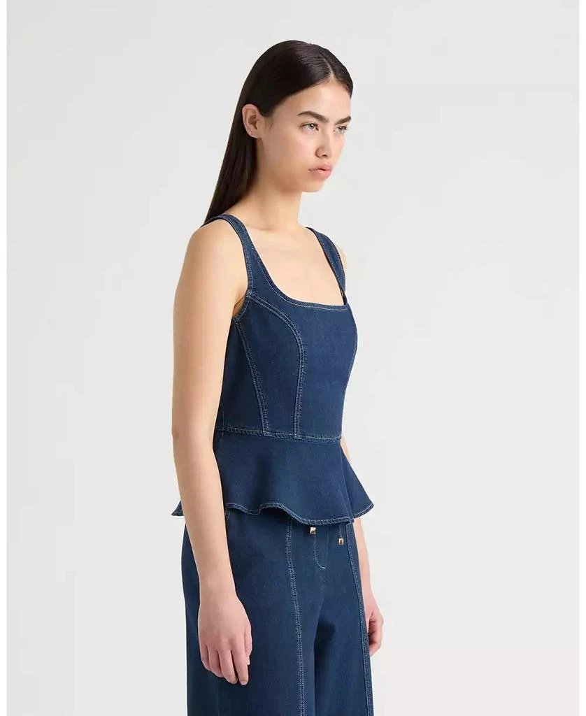 NVLT Women
s Denim Sleeveless Corset Peplum Top 3