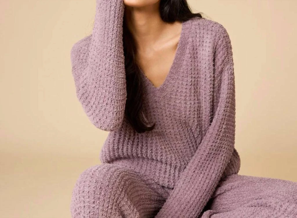 SOFTiES Softies - Waffle Marshmallow V-neck Top With Long Pant Set 4