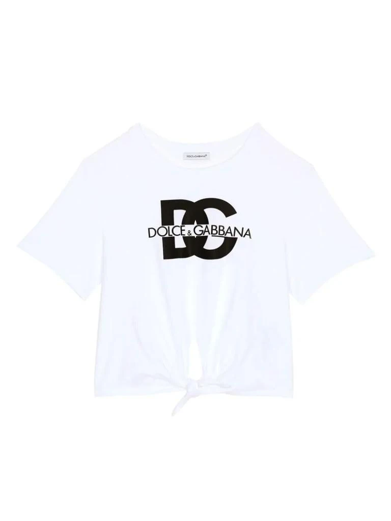 DOLCE & GABBANA KIDS Cotton jersey t-shirt with dg logo print 1