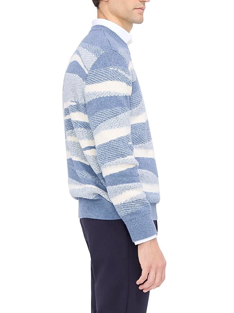 BUGATCHI Textured Stripe Crewneck Sweater 4
