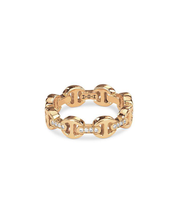 Hoorsenbuhs 18K Yellow Gold Heritage Diamond Chain Link Ring