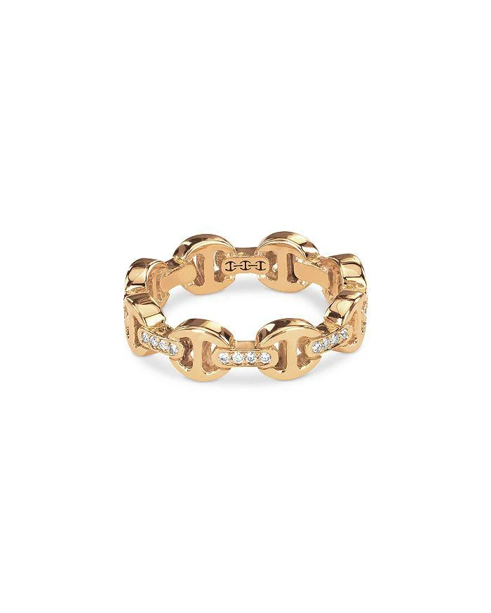 Hoorsenbuhs 18K Yellow Gold Heritage Diamond Chain Link Ring 1