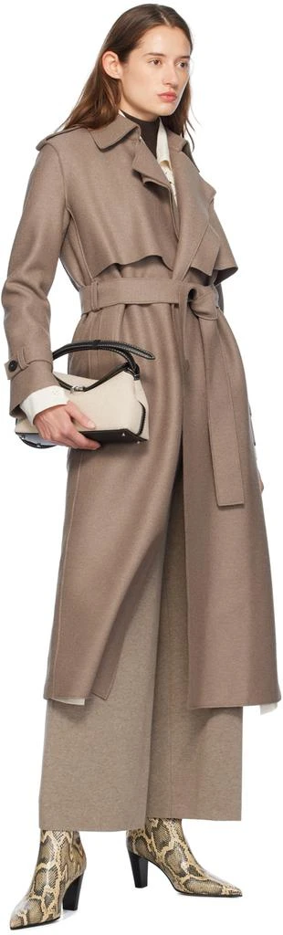 Harris Wharf London Beige Pressed Wool Trench Coat 4