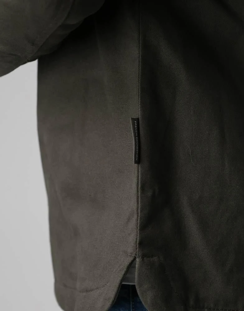 French Connection French Connection Cotton worker-style button overshirt in khaki 4
