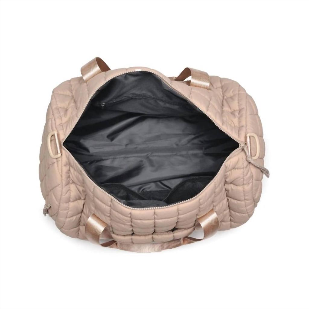 Urban Expressions Women's Quilted Puffer Duffel Bag In Beige