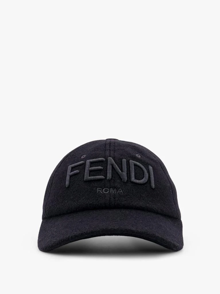 Fendi Wool blend baseball hat with logo embroidery 1