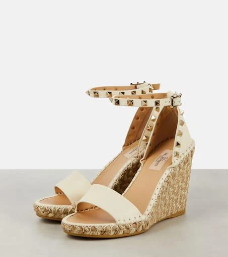 Valentino Rockstud 105 leather espadrille wedges 5
