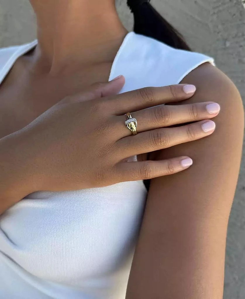 ADORNIA Gold Buckle Band Ring 4