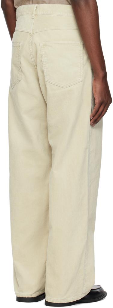 Beige Finx Corduroy Wide 5P Trousers – On Sale Now with Up