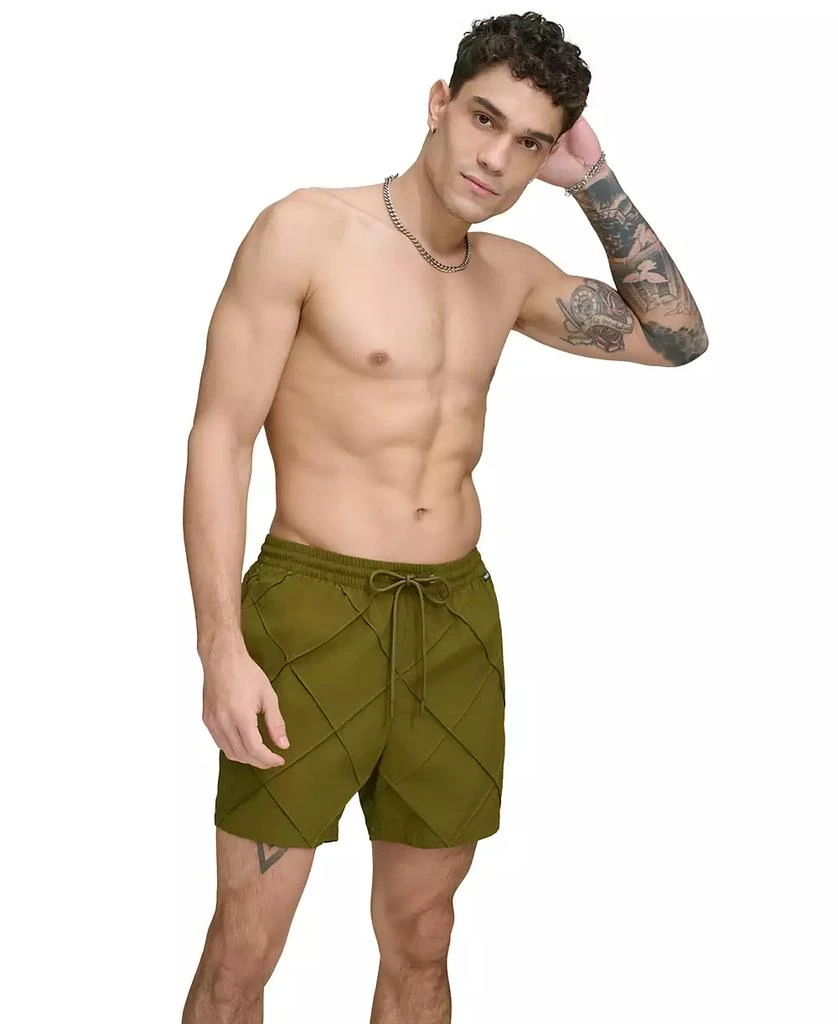 DKNY Men
s Diamond Pintuck Performance 5" Volley Shorts 4