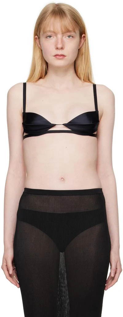 Nensi Dojaka Black Double Petal Bra 1