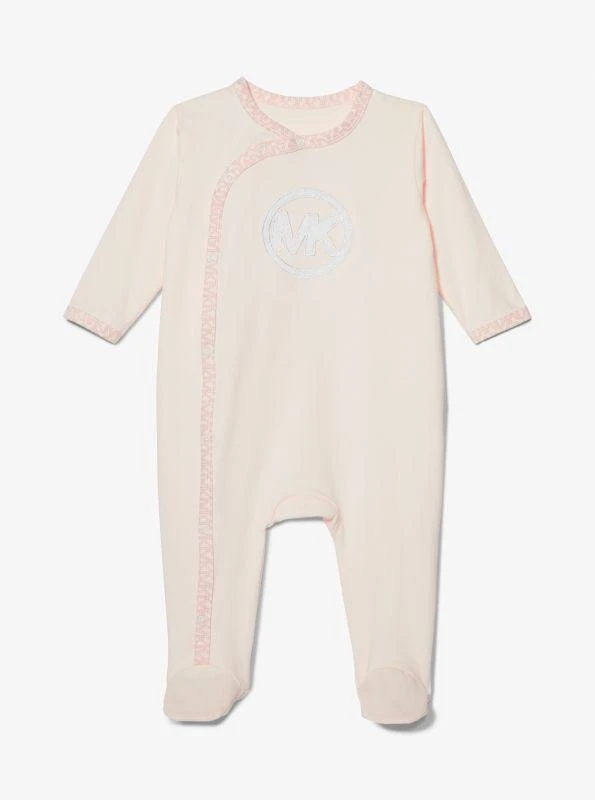 michael_kors Logo Stretch Cotton Baby Onesie and Bib Gift Set