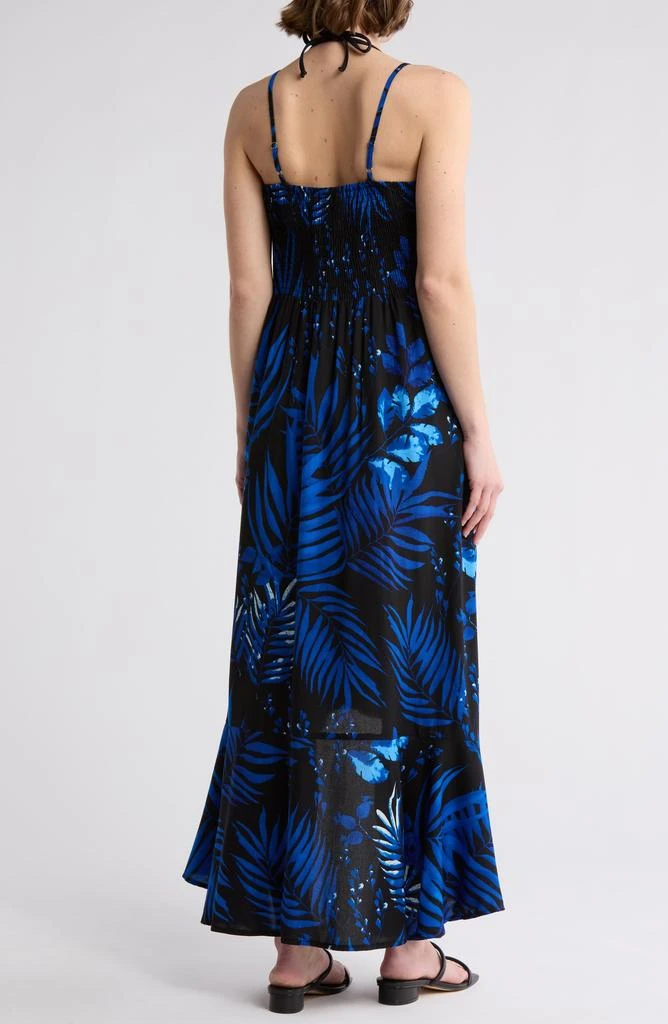 BOHO ME Leaf Printed Hi-Lo Flounce Hem Dress 2