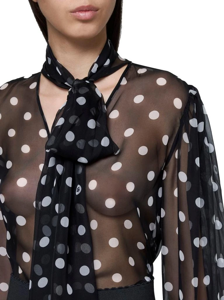 Dolce 
Gabbana Dolce 
Gabbana Polka-Dot Printed Chiffon Pussy-Bow Blouse 4