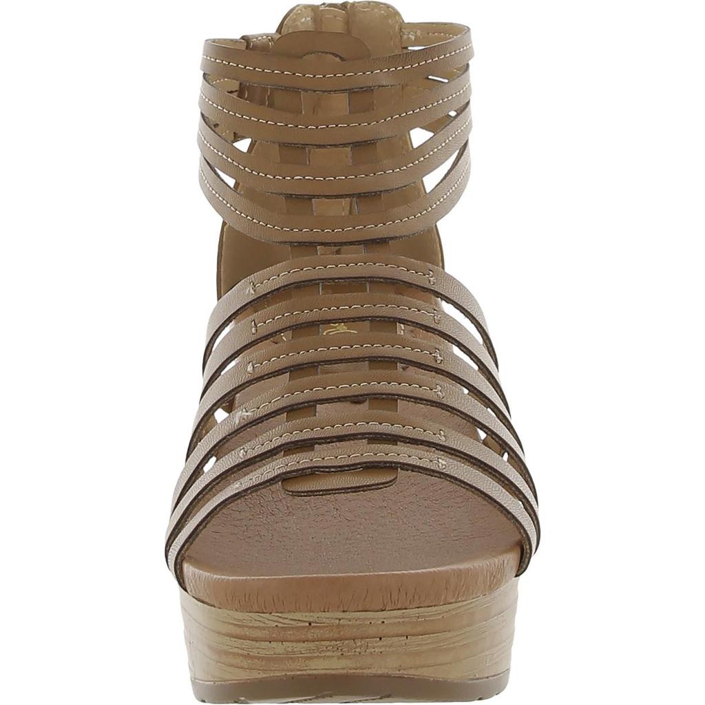 Baretraps Mallison Womens Faux Leather Summer Wedge Sandals