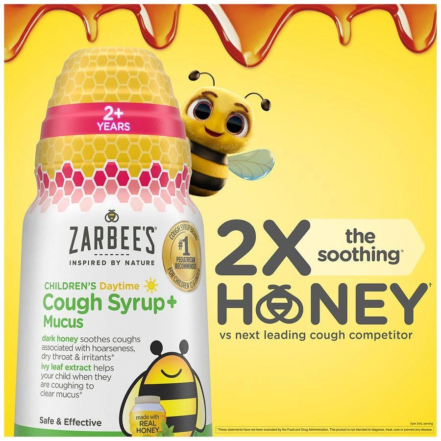 ZarBee's Naturals Children's Honey Cough Syrup + Mucus Day & Night Value Pack, Mixed Berry Natural Mixed Berry 4