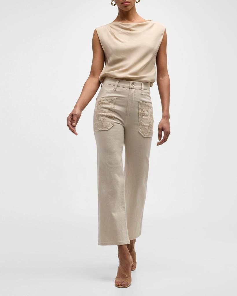 Ramy Brook Talia High-Rise Straight-Leg Embroidered Jeans 8