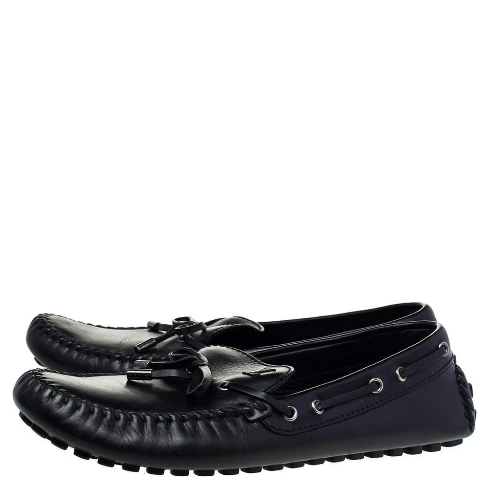 Louis Vuitton Louis Vuitton Black Leather Bow Slip On Loafers Size 43.5 4