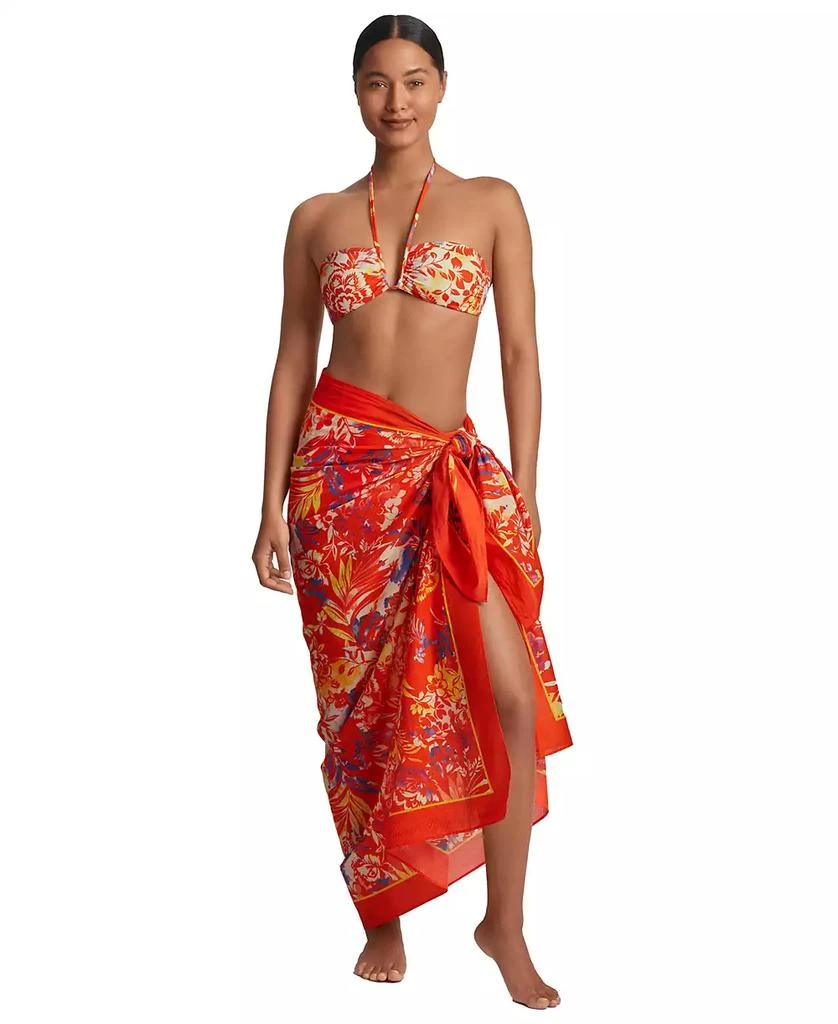 Ralph Lauren Women's Cotton Border Pareo Swim Cover-Up 1
