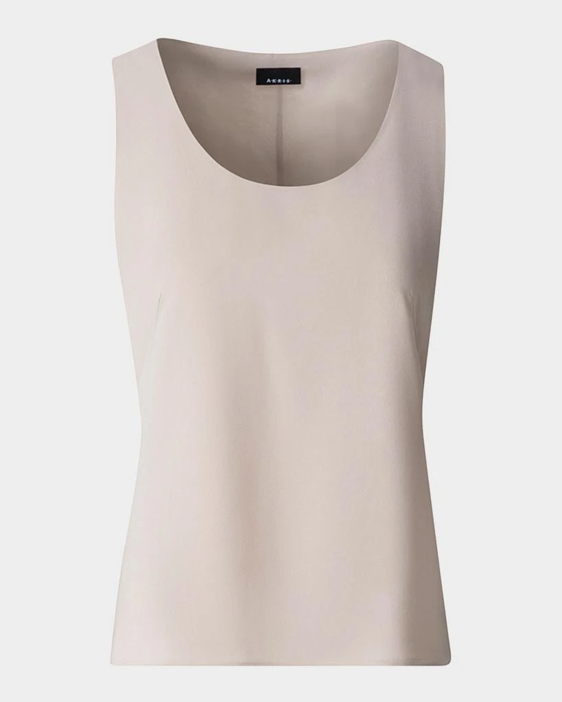 Akris Scoop-Neck Silk Georgette Tank Top 1