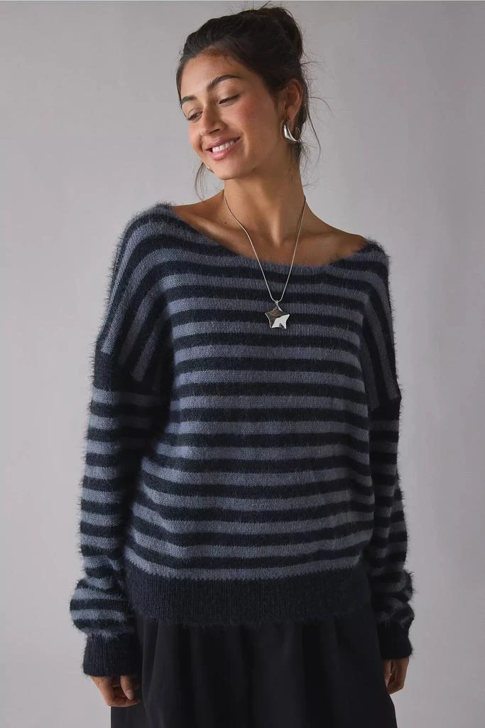 Motel Motel Zuleika Oversized Boatneck Striped Sweater