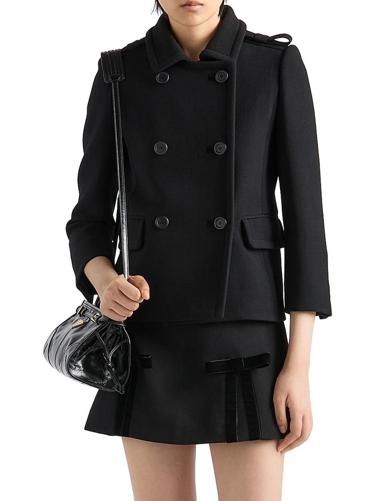 ジャケット Prada Double-breasted jacket Prada Double Breasted Natte Jacket | Saks Fifth Avenue