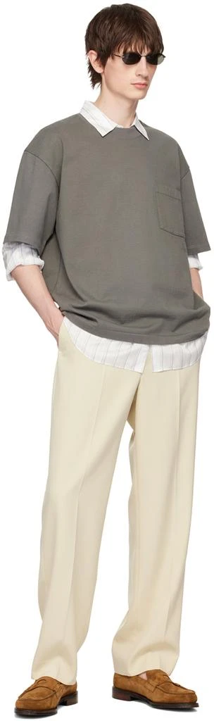 AURALEE Gray Heavyweight T-Shirt 4