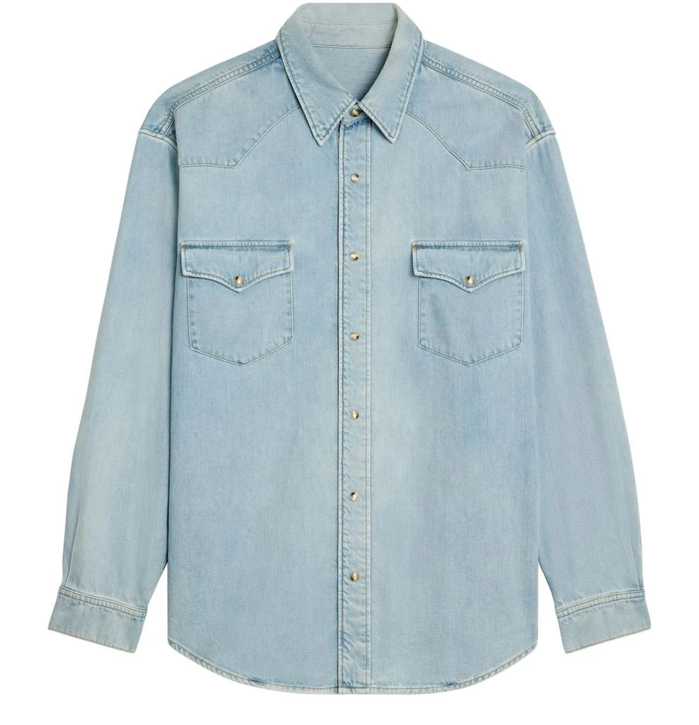Celine Western shirt in faded summer wash denim 1
